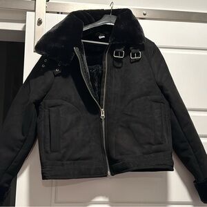 H&M black fur outerware